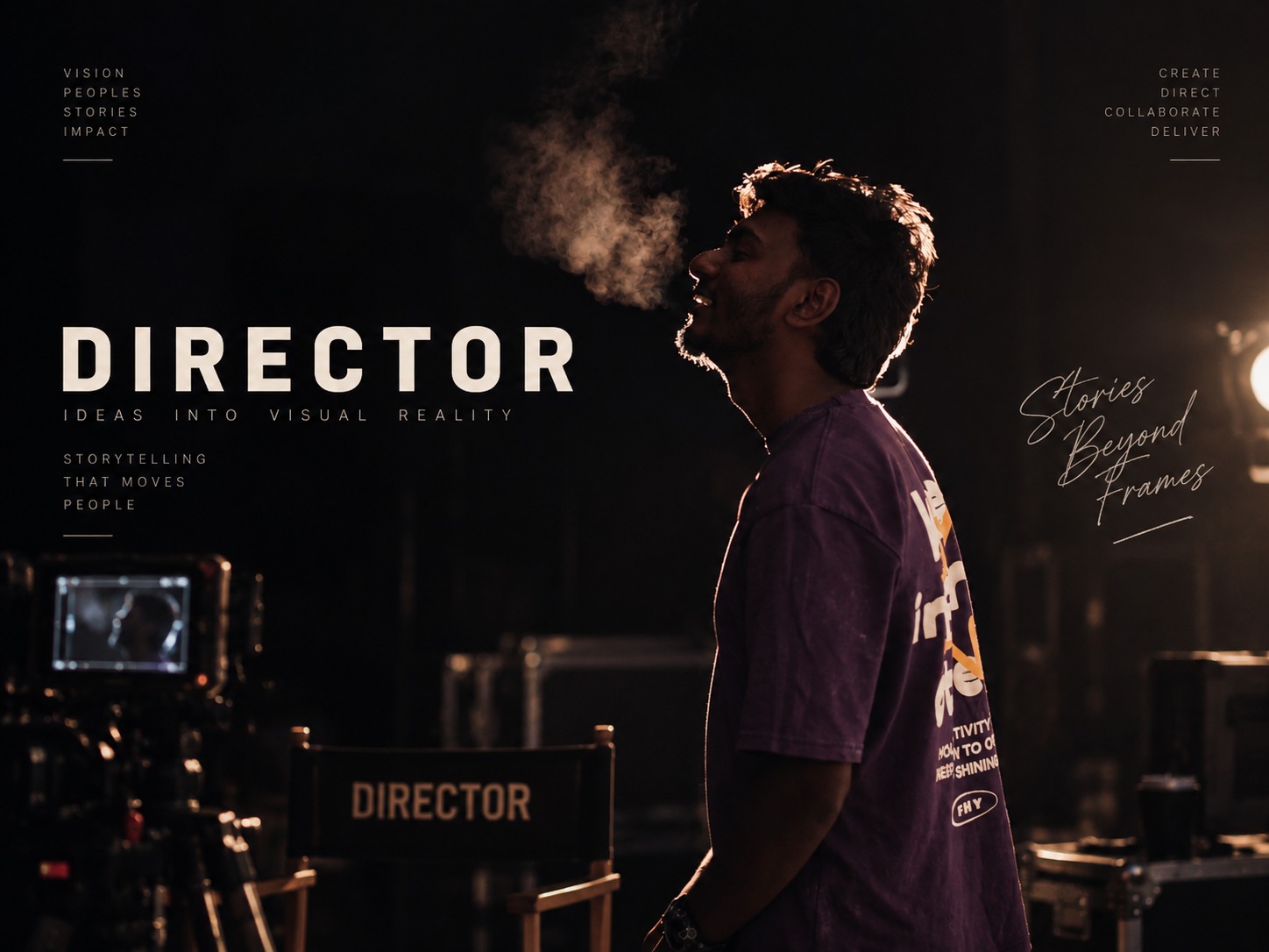 Mathew Walker on set as director, director's chair in frame